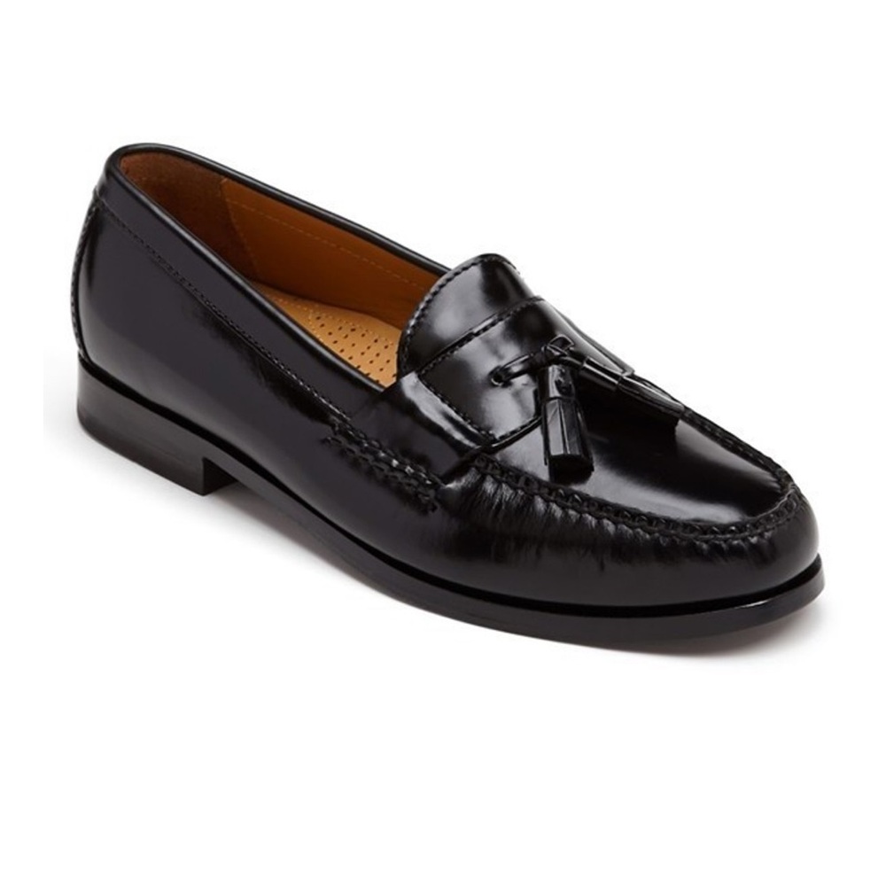 MENS COLE HAAN BLACK PINCH TASSEL LOAFERS HAND SEWN LEATHER IMPORTED INDIA SZ 12 - Picture 14 of 15